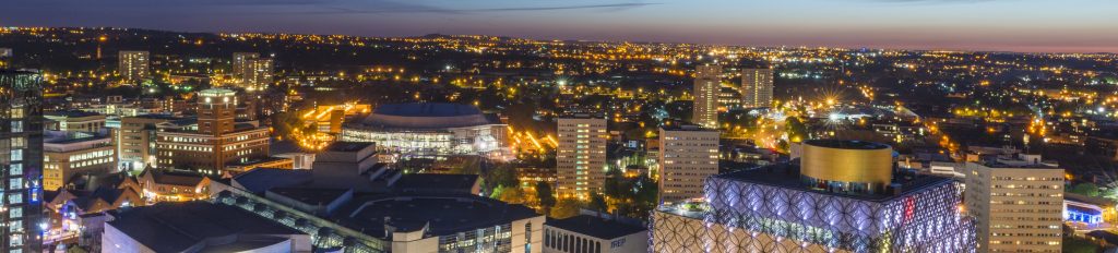 Birmingham_at_night-78 (1) A night view of Birmingham city centre at night, showing Centenary Square and the new library of Birmingham.